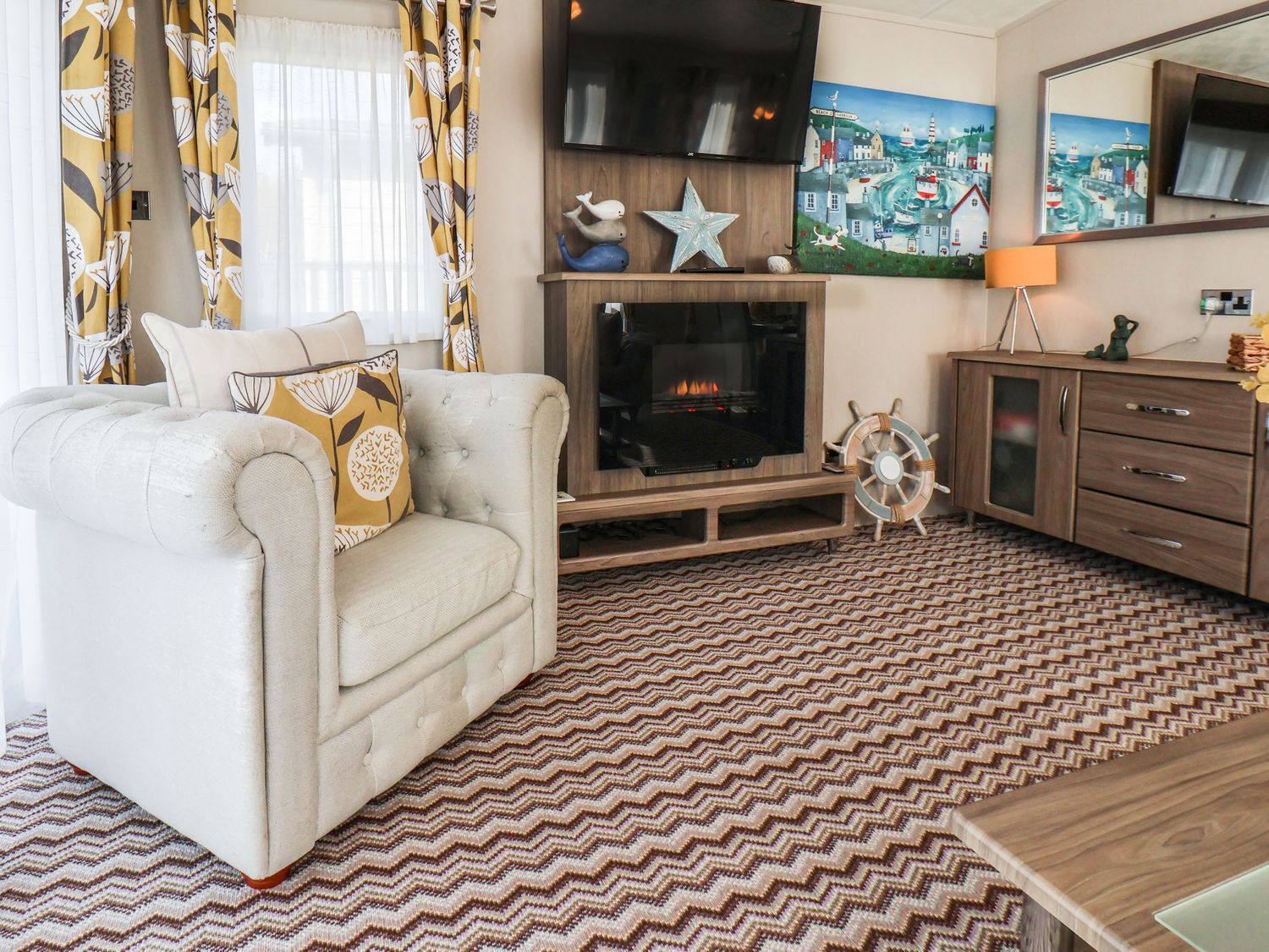 Living area at The Rodley Pines Lodge ( Ref 1076839 ) Cayton Bay Holiday Lodge near Scarborough North Yorkshire Coast