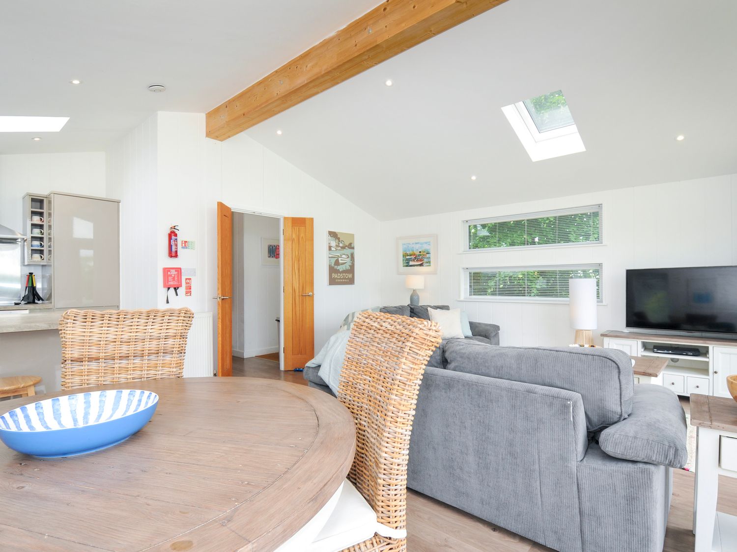 A living room with a sofa and television at 1 Horizon View in Dobwalls