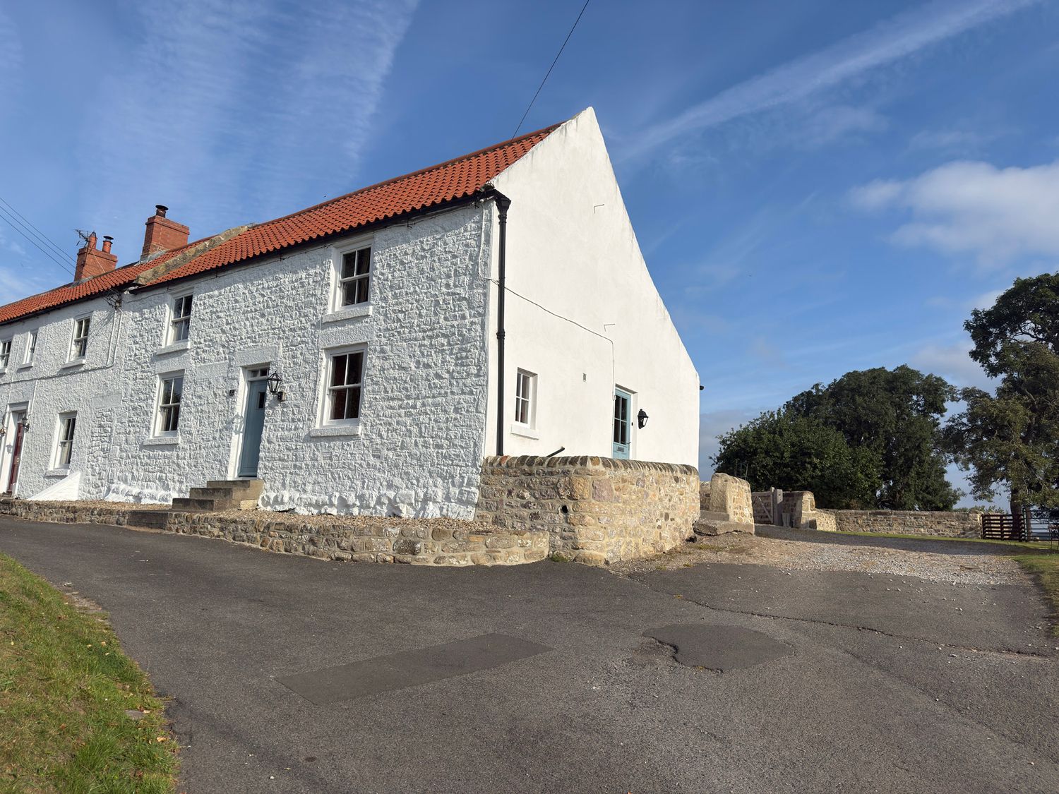A house with steps and a pathway at Peace Cottage in Langton near Gainford