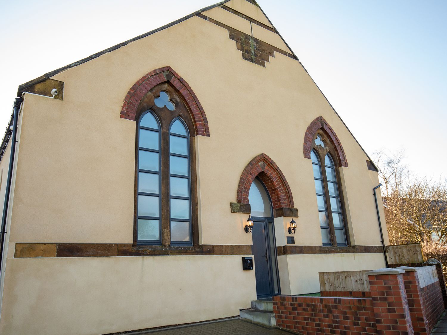 An exterior view of a building with arched windows at Moorsholm View Saltburn-by-the-Sea