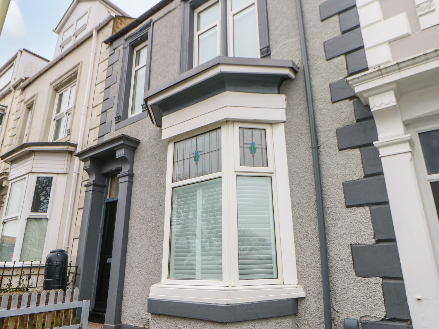 A facade with a bay window and front door at 16 Seafield Terrace South Shields