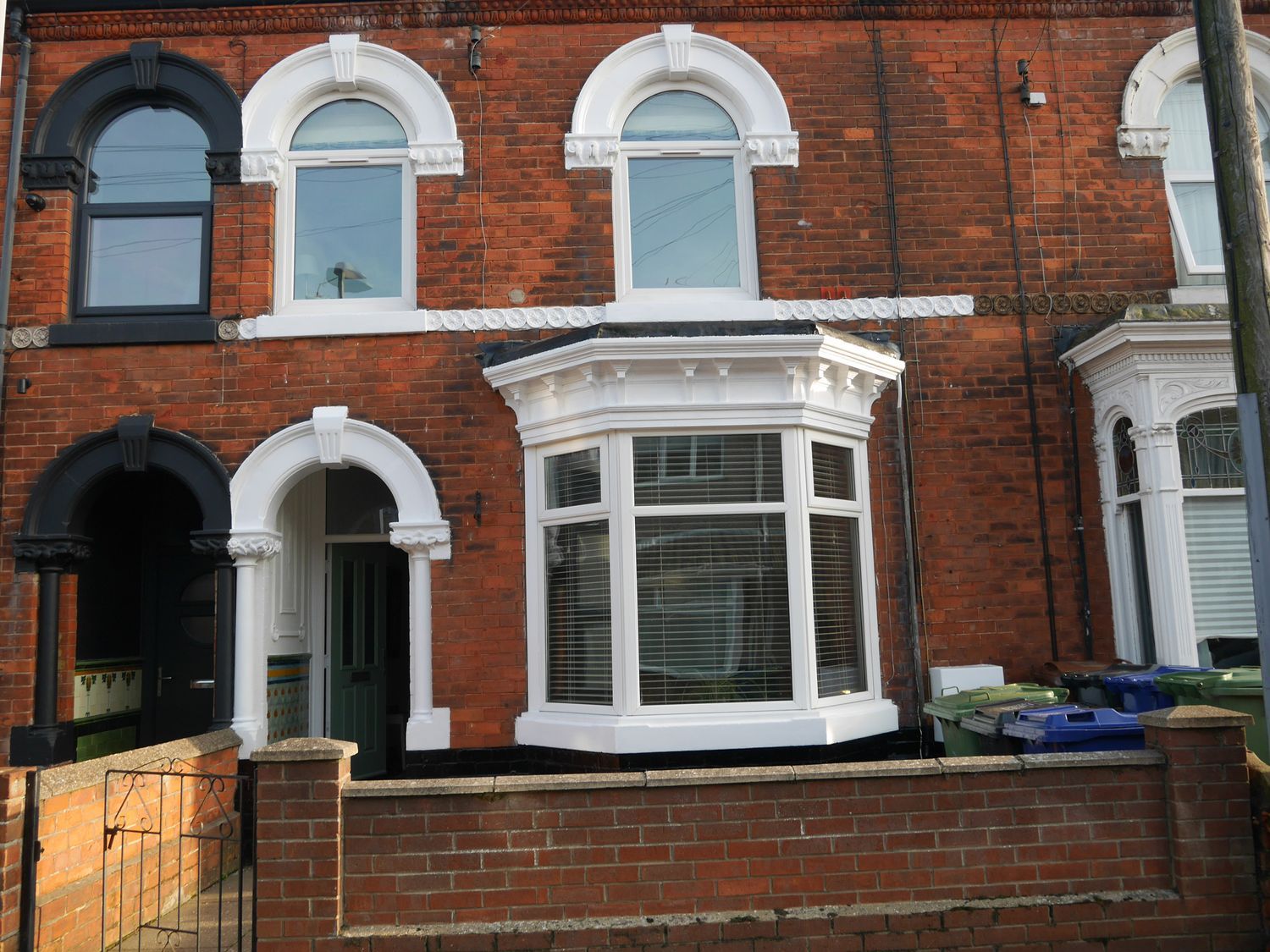 A bay window and front door on a house in Cleethorpes