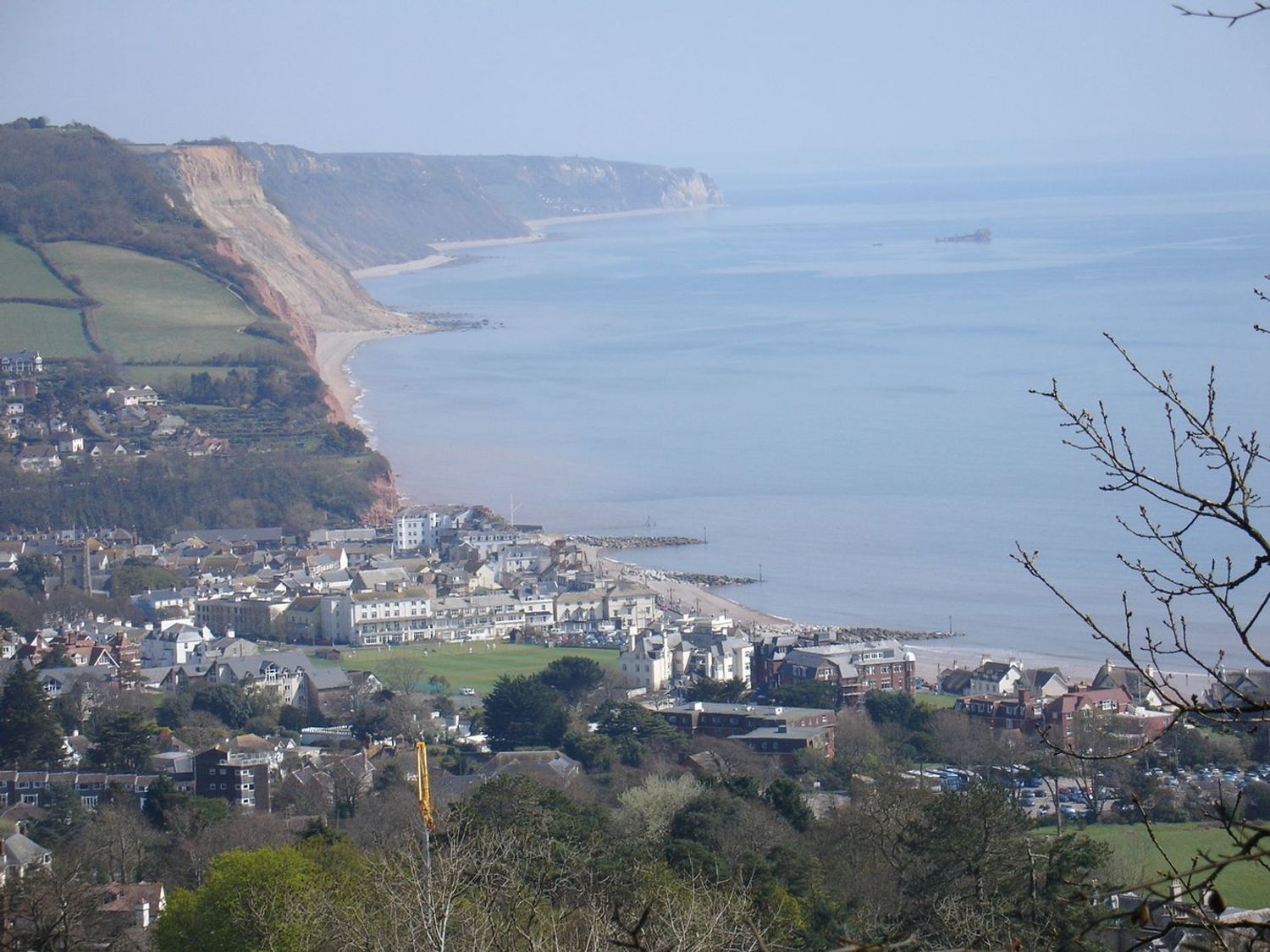 A coastal town with cliffs and buildings near the sea at Barley House in Talaton near Ottery St Mary