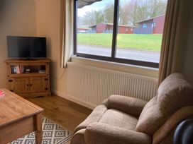 A living room with a television and an armchair at Daffodil Lodge Saltburn-by-the-Sea