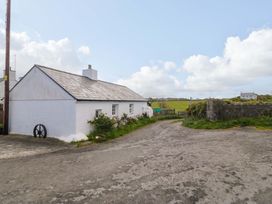 A house with a road and grass area at Farm Cottage in Cemaes Bay