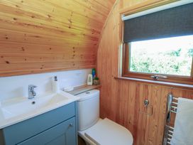 A bathroom with toilet and sink at Bwthyn Bach Brefi
