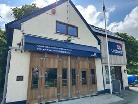 An exterior view of the Little and Broad Haven Lifeboat Station in Little Haven, Pembrokeshire
