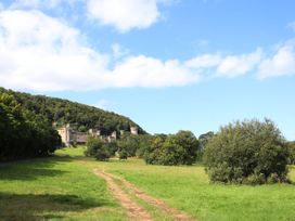 A castle in a field with trees at Castle Cove in Abergele