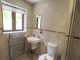 A bathroom with a sink, toilet, and shower at No 7 in Ambleside