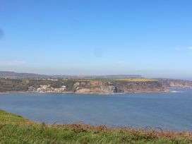 A coastal view with cliffs and a village at Voebroch in Lythe
