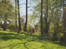 A garden with trees and grass at Jasmine Cottage South Perrott near Mosterton