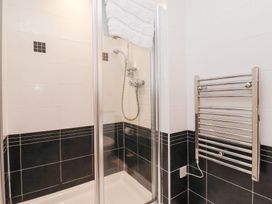 A shower area with towel rail at Raincliffe Manor in Scarborough