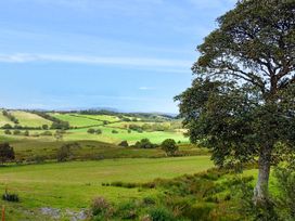 A landscape with fields and trees at Orsedd Wen Cottage in Betws-Y-Coed