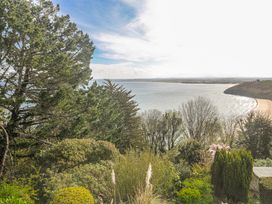 A view of trees and ocean at Tremorna Vista in Carbis Bay