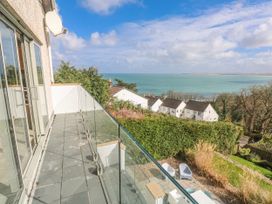 A balcony overlooking the ocean at Bayside in Carbis Bay