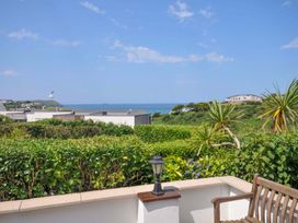 An outdoor area with a view of the sea at Sunset in Polzeath