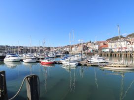 A marina with boats and buildings at The Lookout in 