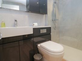 A bathroom with a sink and shower at Jenny's in Hawkshead