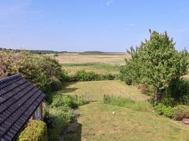 A garden with grass and a tree at Seadrift in Dunwich Near Westleton