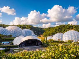 Geodesic domes and a performance stage at Eden Project in Cornwall