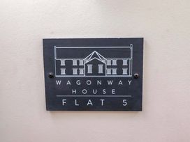A sign for Wagonway House Flat 5