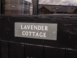 A nameplate on the door of Lavender Cottage in Alnwick