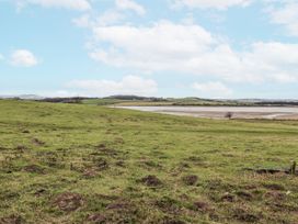 A landscape view of grass and trees at Kittiwake Cottage, Budle Bay Bamburgh