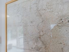 A map displayed in a frame at Lodge 19 in Corfe Castle