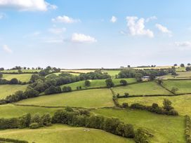 A view of green fields and trees at Barcud Coch - Red Kite in Garthmyl