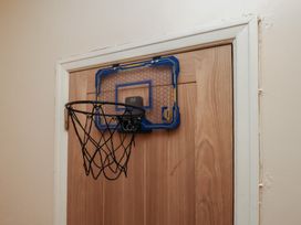 A basketball hoop mounted on a door at Bridlington Bay House in Bridlington