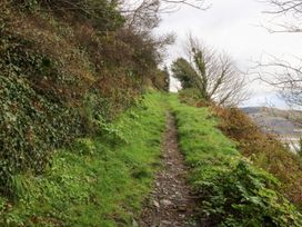 A path surrounded by foliage leading uphill at Ty'n-Y-Ffynnon Cottage in Barmouth