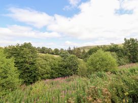 A landscape with trees and flowers at Cuckoo at Wild Valley Huts Llanrhaeadr-Ym-Mochnant