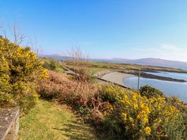 A landscape with yellow flowers and a path near the water at Whispering Pines in Durrus, County Cork