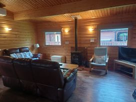A living room with a sofa and stove at 64 Acorn Lodge Kenwick Park Louth