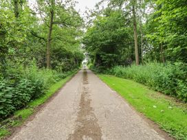 A pathway surrounded by trees and bushes at The Leveret in Eppleby