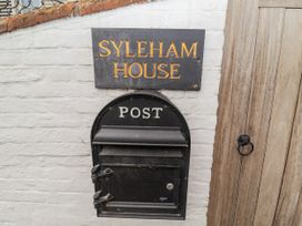 A mailbox and house sign at Syleham House in Syleham near Eye