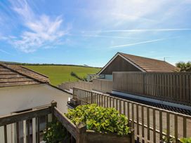 A rooftop view with houses and green fields at Tansea in Hope Cove