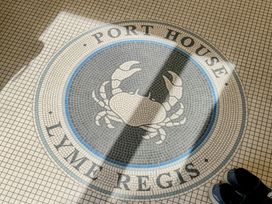 A mosaic flooring with crab design at Port House in Lyme Regis