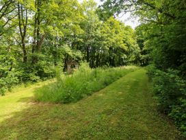 A pathway with trees and a shed in the outdoor area at Glas y Dorlan Nevern near Newport, Pembrokeshire