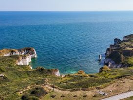 A coastal view with cliffs and ocean at Guillemot in Flamborough