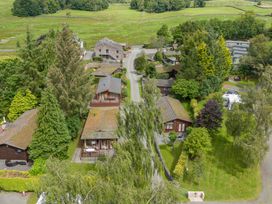 An aerial view of cabins and greenery at Lodge 7 At Pound Farm Crook near Kendal