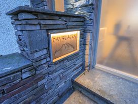 An entrance sign for Haystacks at Troutbeck
