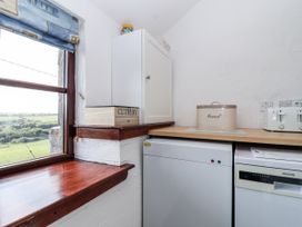 A kitchen with a window and various appliances at The Dairy Common Moor near Liskeard