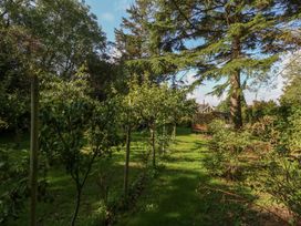 A garden with trees and grass at The Cabin at Little Timbers Ringwood
