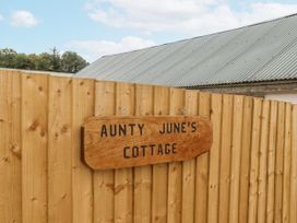 A sign for Aunty June's Cottage at Aunty Junes Cottage in Okehampton