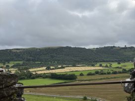 A landscape view of fields and trees near a mountain range at Delfryn Llandeilo near Llandeilo