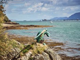 A sculpture overlooking the ocean at Craig y Don in Glyngarth near Llandegfan
