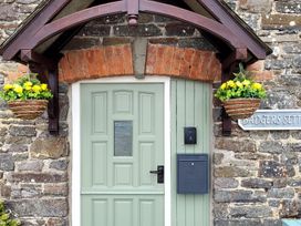 A front door and mailbox at Badgers Sett in Stibb near Kilkhampton