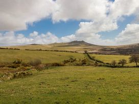 A landscape with hills and fields at Roughtor Barn Poldue near Camelford