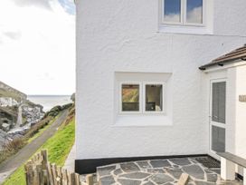 A house exterior with a window and door at Little Ruffo in Trebarwith near Tintagel